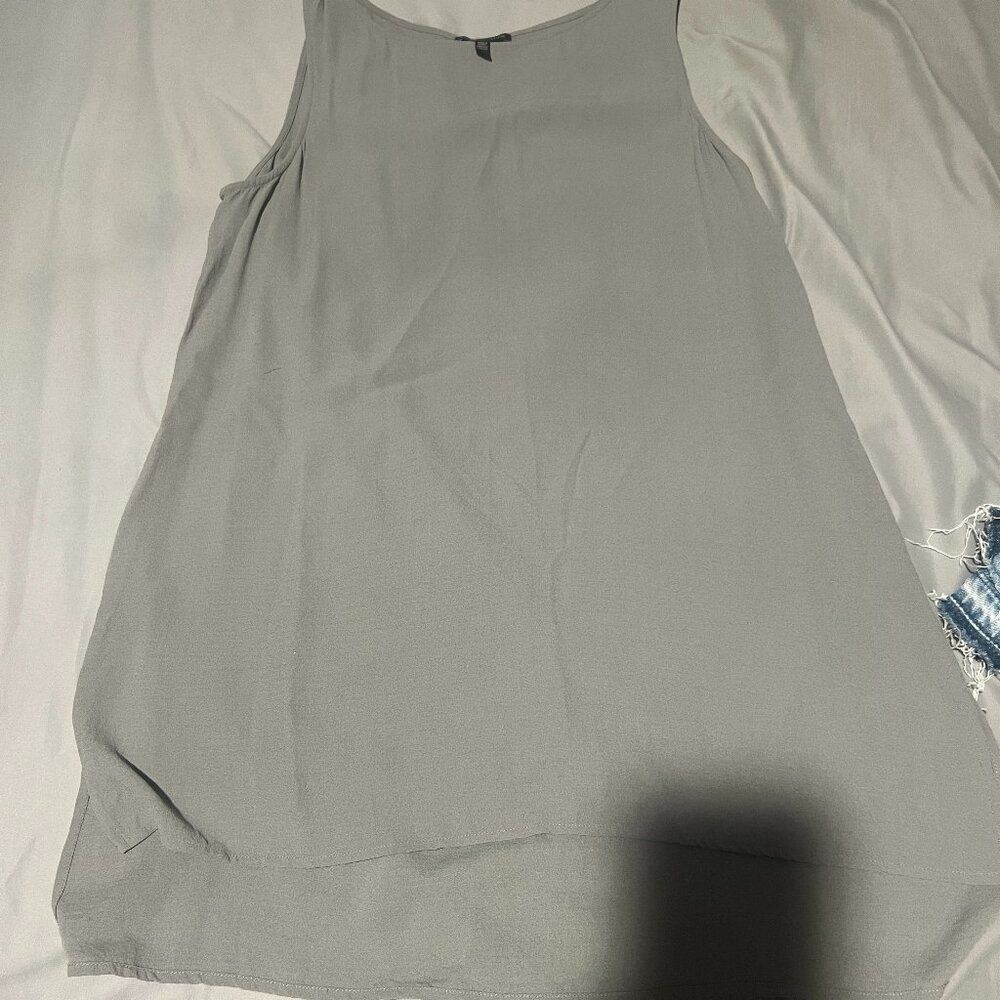 Eileen Fisher small‎ grey silk tunic top